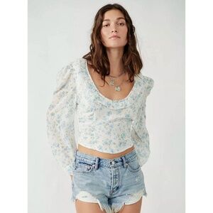 NWT Free People Another Life Printed Floral Top XL